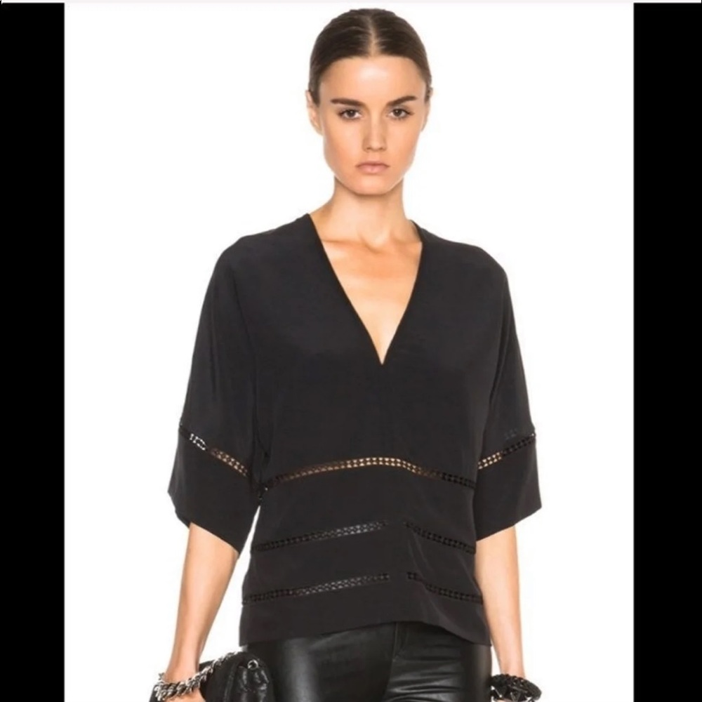 IRO Black Short Sleeve Nika Top